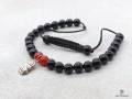 BrMala253 Bracelet Onyx Cornaline Bouddha Argent Massif