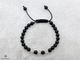 BrMala275 Bracelet Onyx Quartz Rose