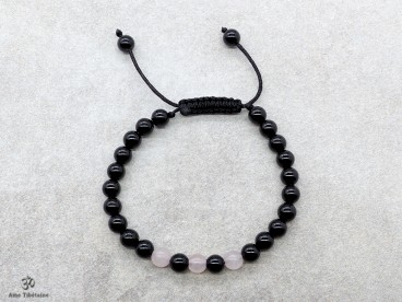 BrMala275 Bracelet Onyx Quartz Rose