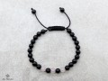 BrMala275 Bracelet Onyx Quartz Rose. 19 cm