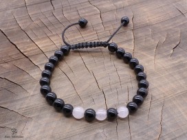BrMala275 Bracelet Onyx Quartz Rose
