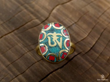 BD129 Bague Tibétaine Om Taille 58