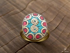 BD129 Bague Tibétaine Om Taille 58