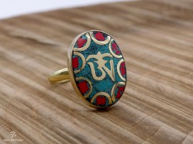 BD129 Bague Tibétaine Om Taille 58