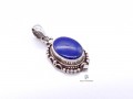 PA249 Pendentif Tibétain Argent Massif Lapis Lazuli