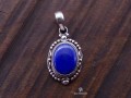 PA249 Pendentif Tibétain Argent Massif Lapis Lazuli
