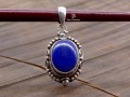 PA249 Pendentif Tibétain Argent Massif Lapis Lazuli