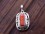 PA398 Pendentif Tibétain Argent Massif Corail
