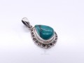 PA367 Pendentif Tibétain Argent Massif Turquoise