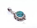 PA400 Pendentif Tibétain Argent Massif Turquoise