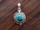 PA400 Pendentif Tibétain Argent Massif Turquoise