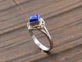 BA109 Bague Tibétaine Argent Massif Lapis Lazuli