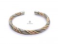 BRD398 Bracelet Tibétain Métal Argenté Cuivre Laiton