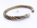 BRD398 Bracelet Tibétain Métal Argenté Cuivre Laiton