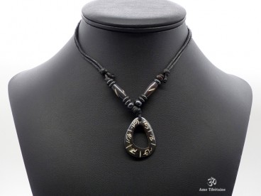 CD164 Collier Tibétain Mantra Yin Yang