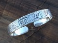 BRA76. Bracelet Tibétain Argent Massif Mantra Bouddhiste