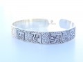 BRA76. Bracelet Tibétain Argent Massif Mantra Bouddhiste