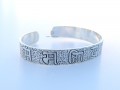 BRA76. Bracelet Tibétain Argent Massif Mantra Bouddhiste
