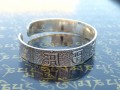 BRA76. Bracelet Tibétain Argent Massif Mantra Bouddhiste