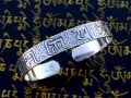 BRA76. Bracelet Tibétain Argent Massif Mantra Bouddhiste