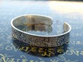 BRA77 Bracelet Tibétain Argent Massif Signes Auspicieux