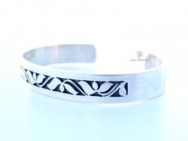 BRA78 Bracelet Tibétain Argent Massif