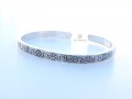BRA77 Bracelet Tibétain Argent Massif Signes Auspicieux
