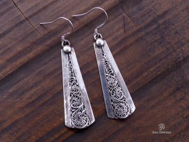 BdOA86 Boucles d’Oreille Tibétaines Argent Massif