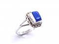 BA25 Bague Tibétaine Argent Massif Lapis Lazuli