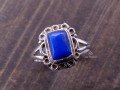 BA25 Bague Tibétaine Argent Massif Lapis Lazuli