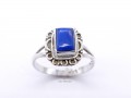 BA25 Bague Tibétaine Argent Massif Lapis Lazuli