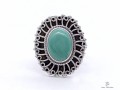 BA262 Bague Tibétaine Argent Massif Turquoise. Taille 56