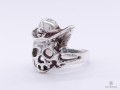 BA263 Bague Tibétaine Argent Massif Tête de Mort. Taille 55