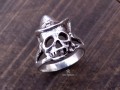 BA263 Bague Tibétaine Argent Massif Tête de Mort. Taille 55