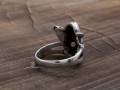 BA263 Bague Tibétaine Argent Massif Tête de Mort. Taille 55