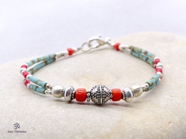 BRD317 Bracelet Tibétain 21 cm