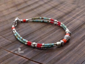 BRD317 Bracelet Tibétain 21 cm