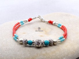 BRD334 Bracelet Tibétain 17,5 cm