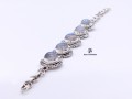 BRA82. Bracelet Tibétain Argent Massif Pierre de Lune