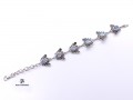BRA83. Bracelet Tibétain Argent Massif Papillon Pierre de Lune