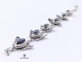 BRA84. Bracelet Tibétain Argent Massif Papillon Labradorite