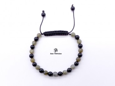 BrMala276 Bracelet Onyx Labradorite