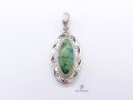 PA124 Pendentif Tibétain Argent Massif Turquoise