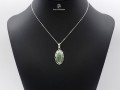 PA124 Pendentif Tibétain Argent Massif Turquoise