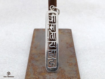 PA08 Pendentif Argent Massif Mantra Tibétain 