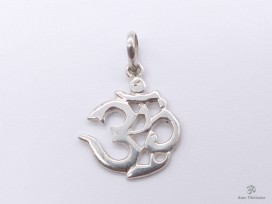 PA20 Pendentif Argent Massif Om Sanskrit