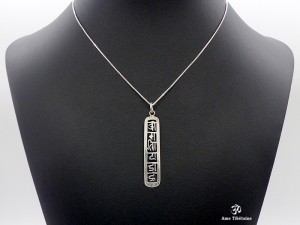 PA30 Pendentif Argent Massif Mantra Tibétain