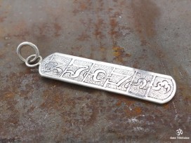 PA29 Pendentif Argent Massif Mantra Tibétain