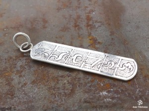 PA29 Pendentif Argent Massif Mantra Tibétain
