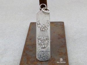 PA29 Pendentif Argent Massif Mantra Tibétain